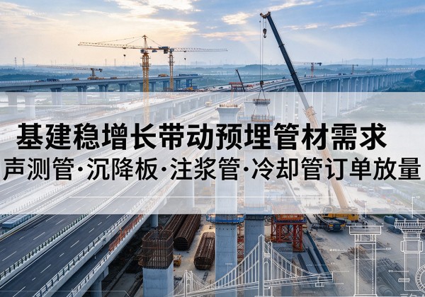 洮北基建稳增长带动预埋监测管材需求，声测管、沉降板、注浆管订单持续放量